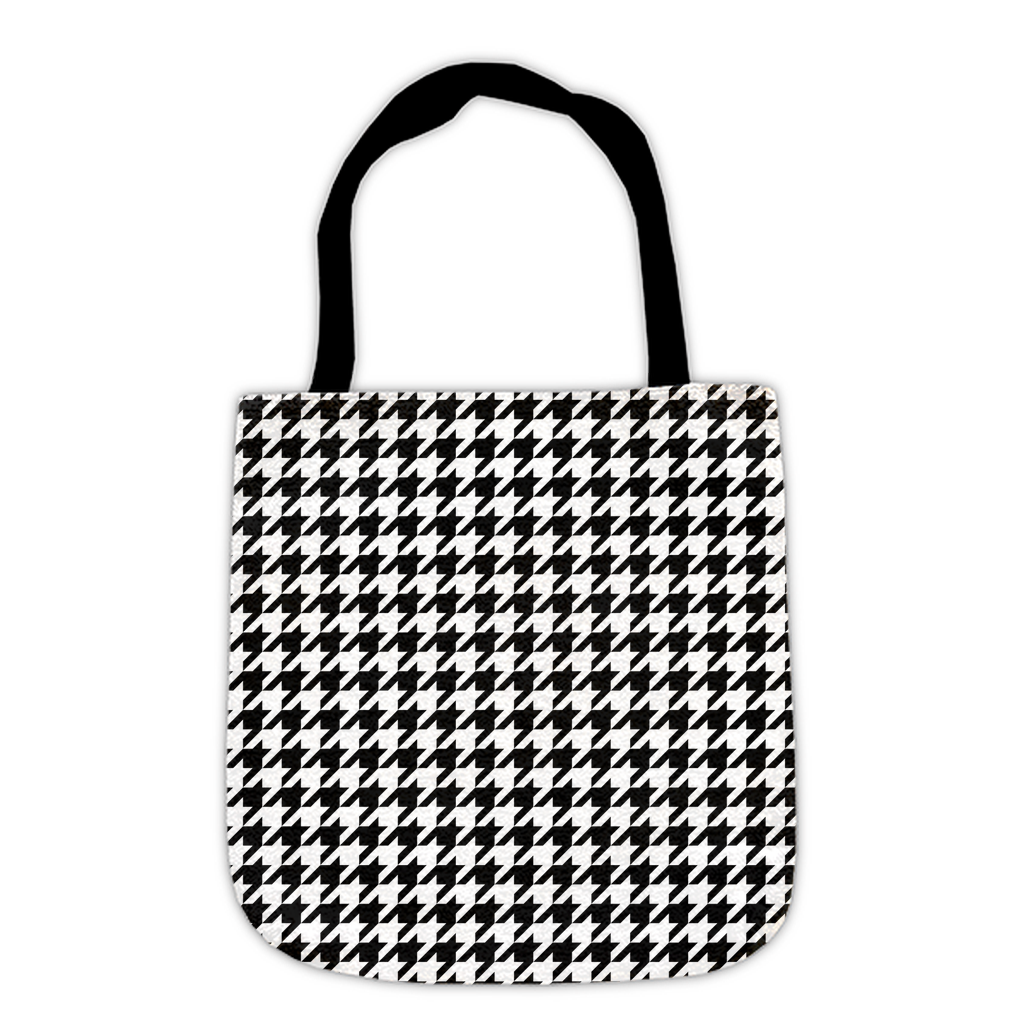 Houndstooth Pattern Woven Tote Bag