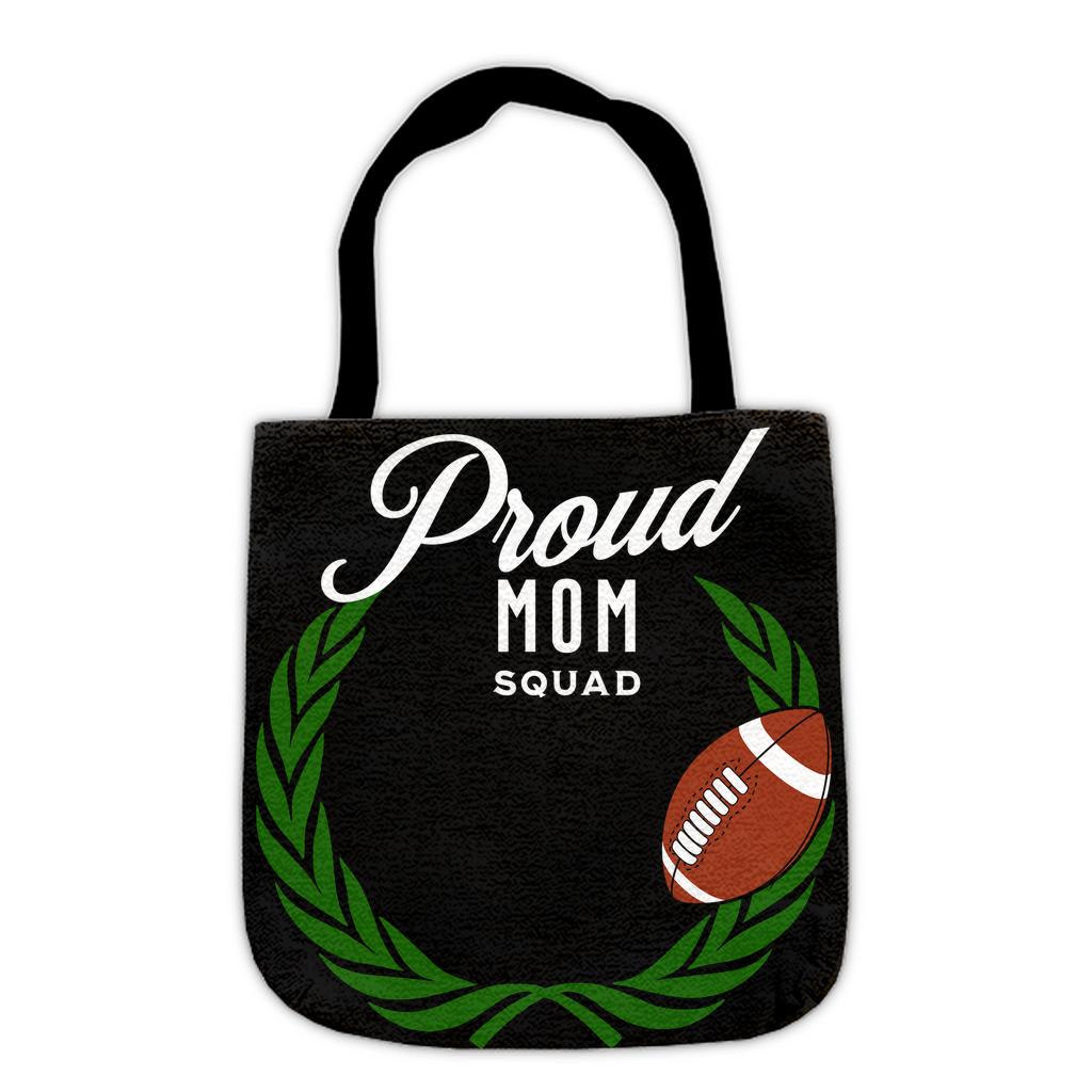 Football Proud Mom Squad Woven Tote Bag