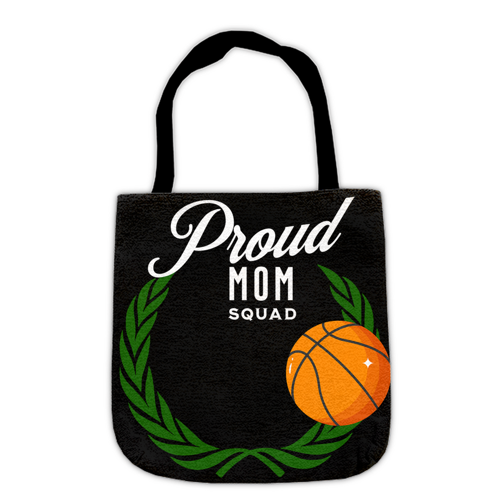 Basketball Proud Mom Squad Woven Tote Bag