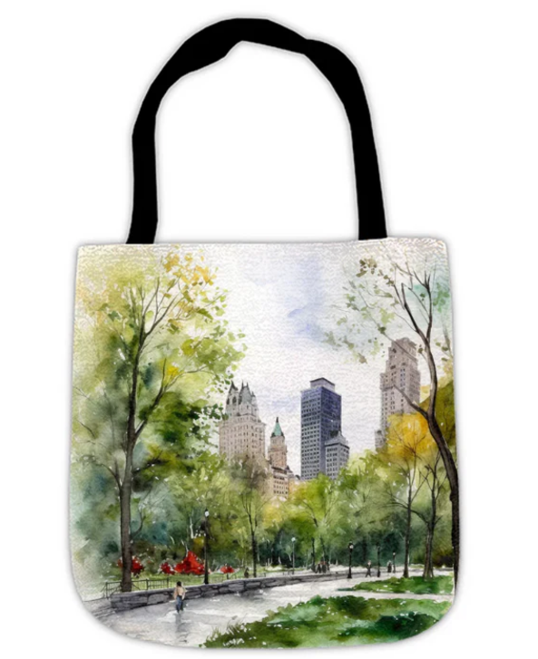 Abstract Cityscape Woven Tote Bag