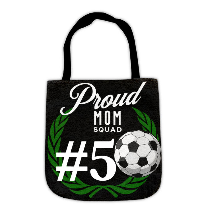 Soccer Proud Mom Squad Woven Tote Bag
